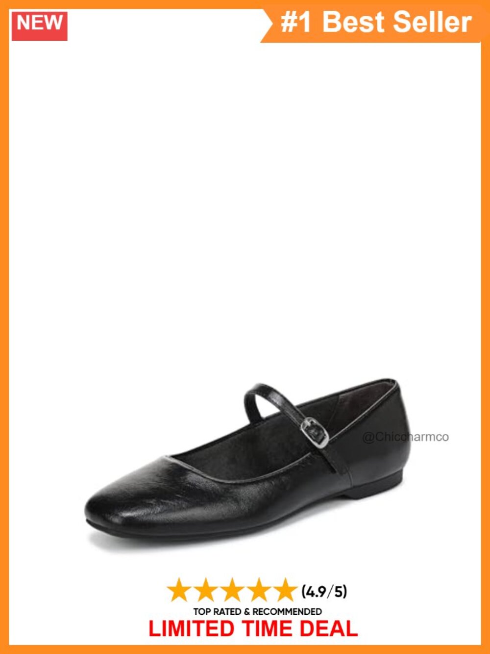 Mary Jane Flats with Soft System Comfort and Buckle Strap